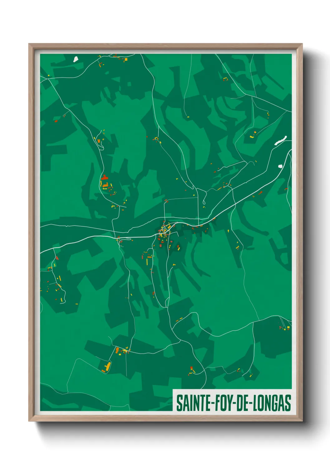Une affiche de carte sur Sainte-Foy-de-Longas