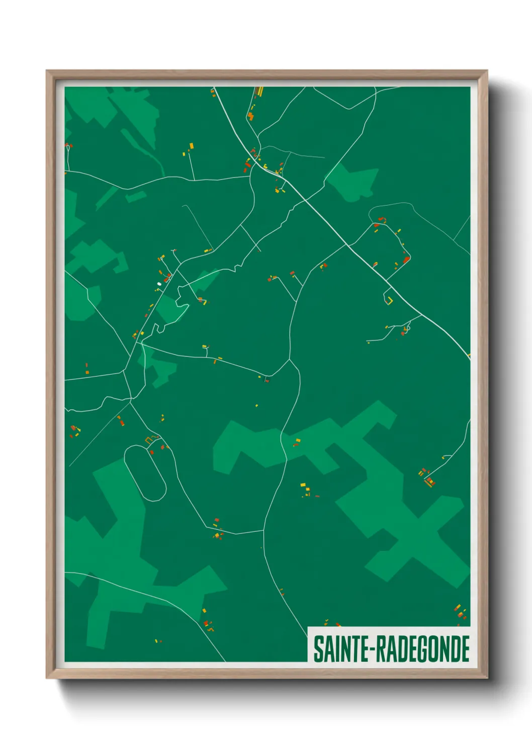 Une affiche de carte sur Sainte-Radegonde