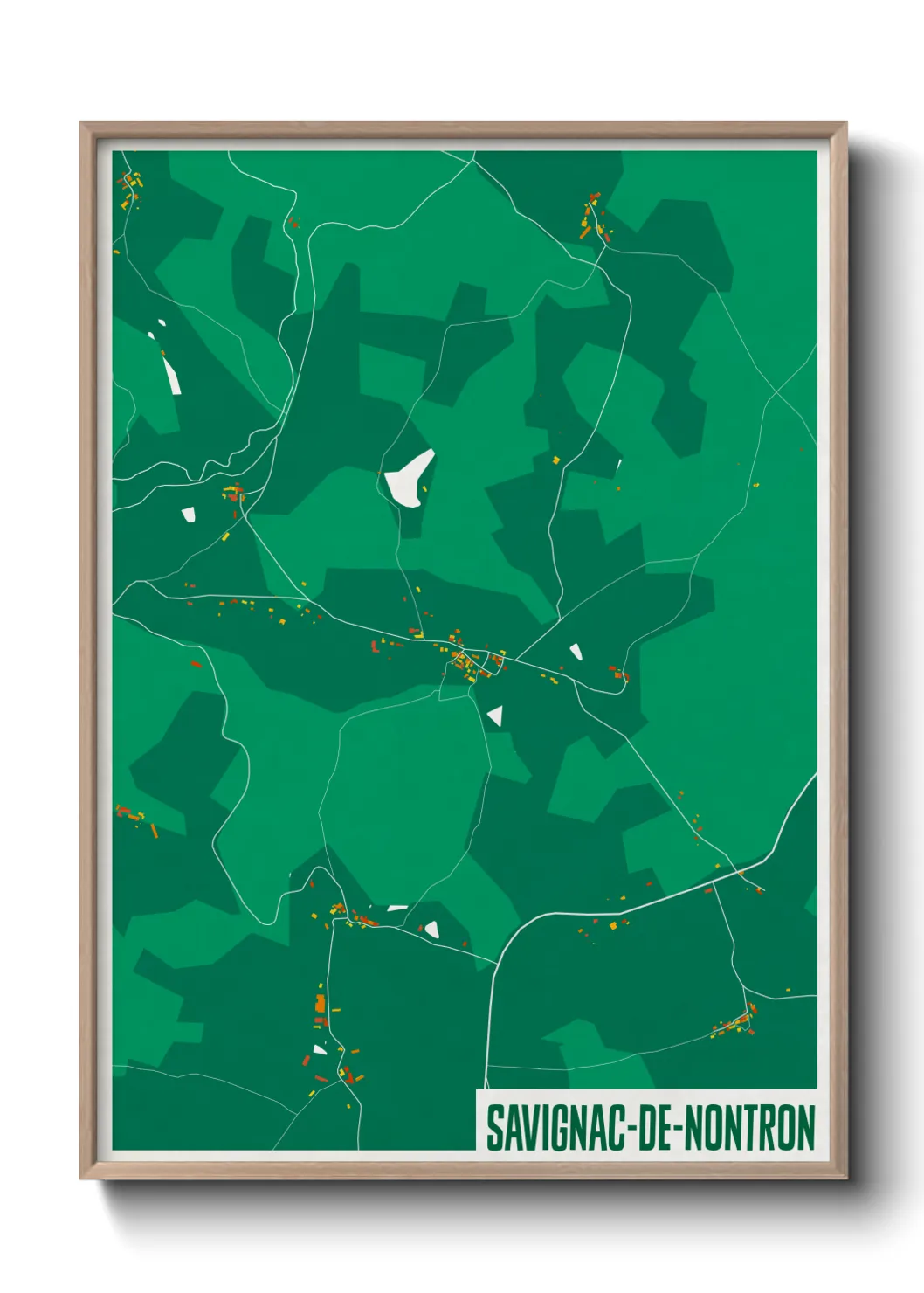 Une affiche de carte sur Savignac-de-Nontron