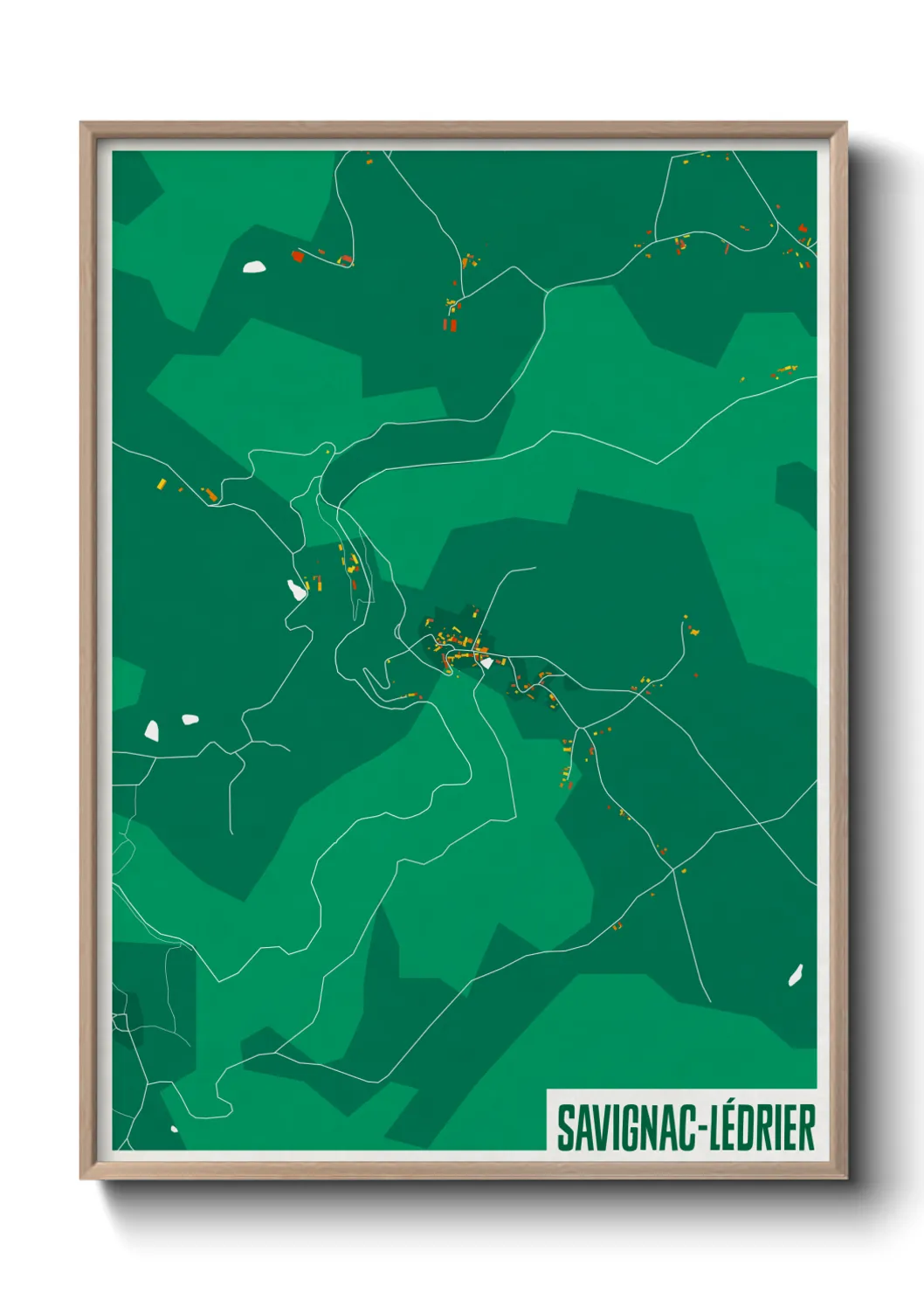 Une affiche de carte sur Savignac-Lédrier