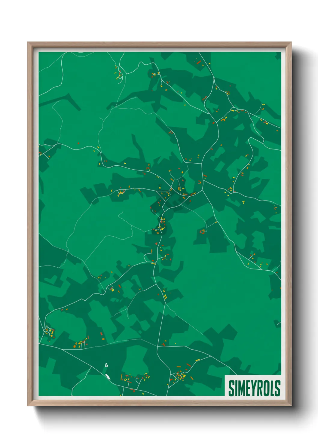 Une affiche de carte sur Simeyrols