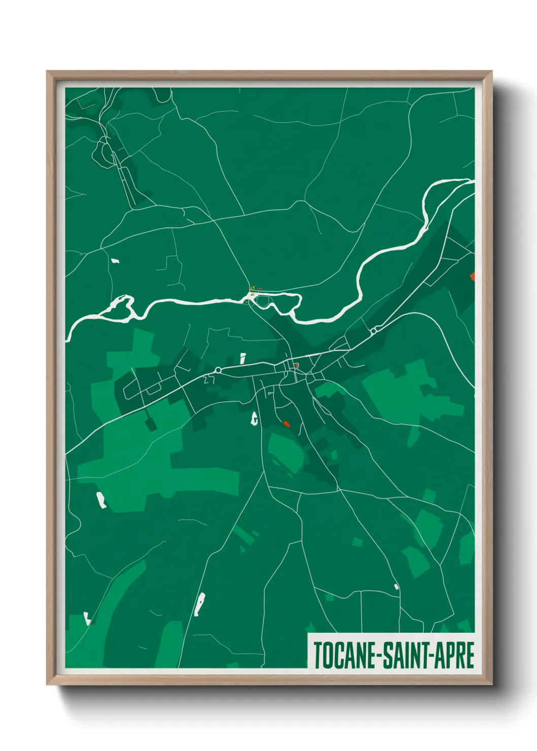 Une affiche de carte sur Tocane-Saint-Apre