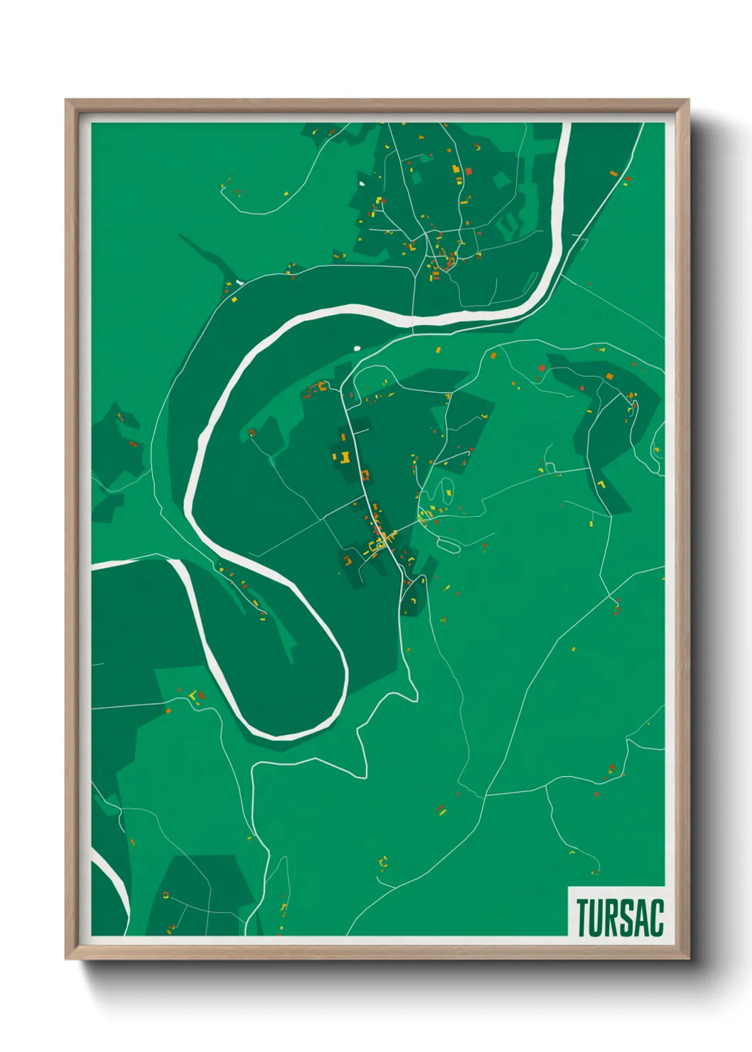 Une affiche de carte sur Tursac