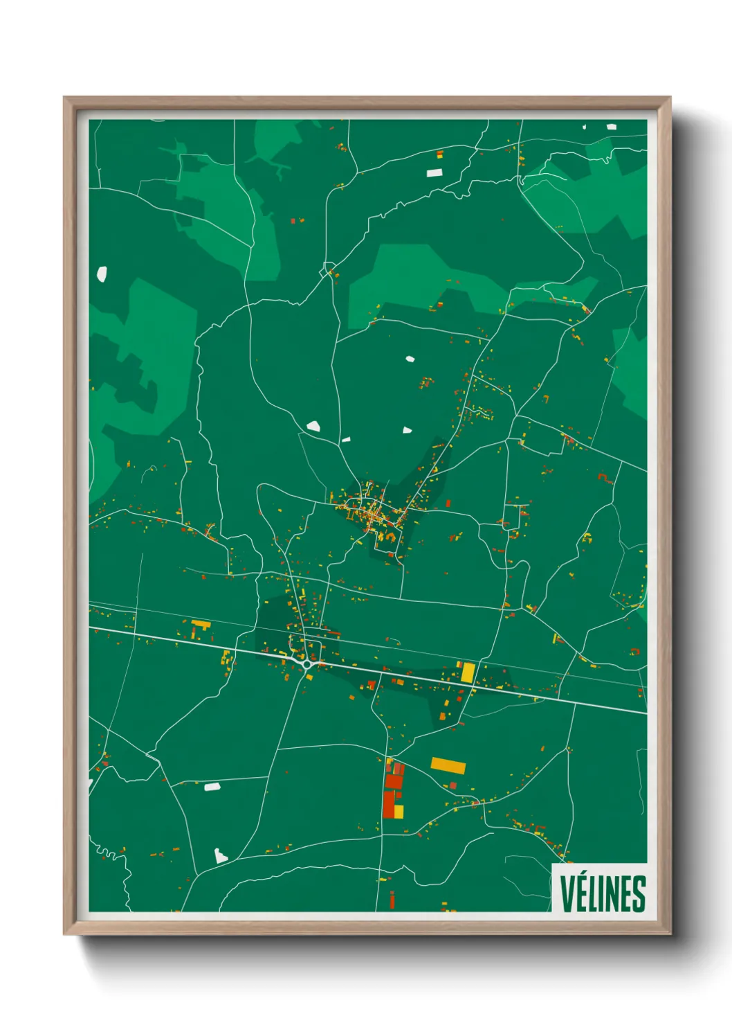 Une affiche de carte sur Vélines