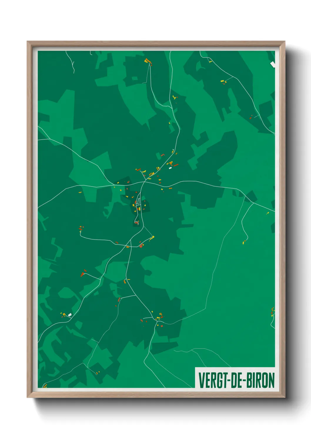 Une affiche de carte sur Vergt-de-Biron