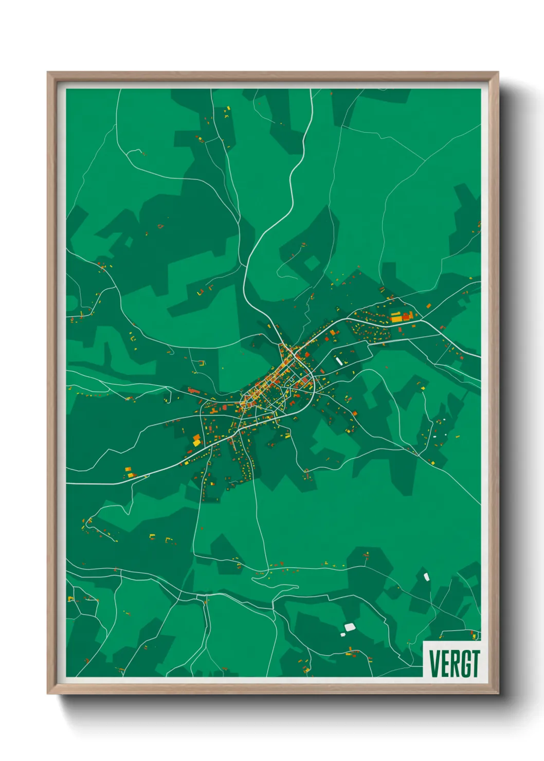 Une affiche de carte sur Vergt