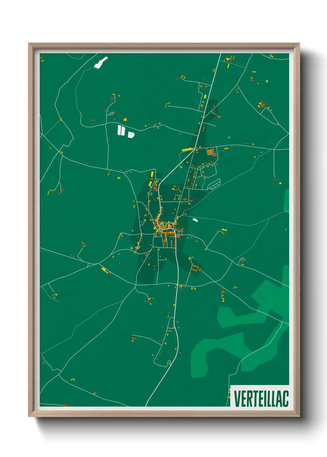 Une affiche de carte sur Verteillac