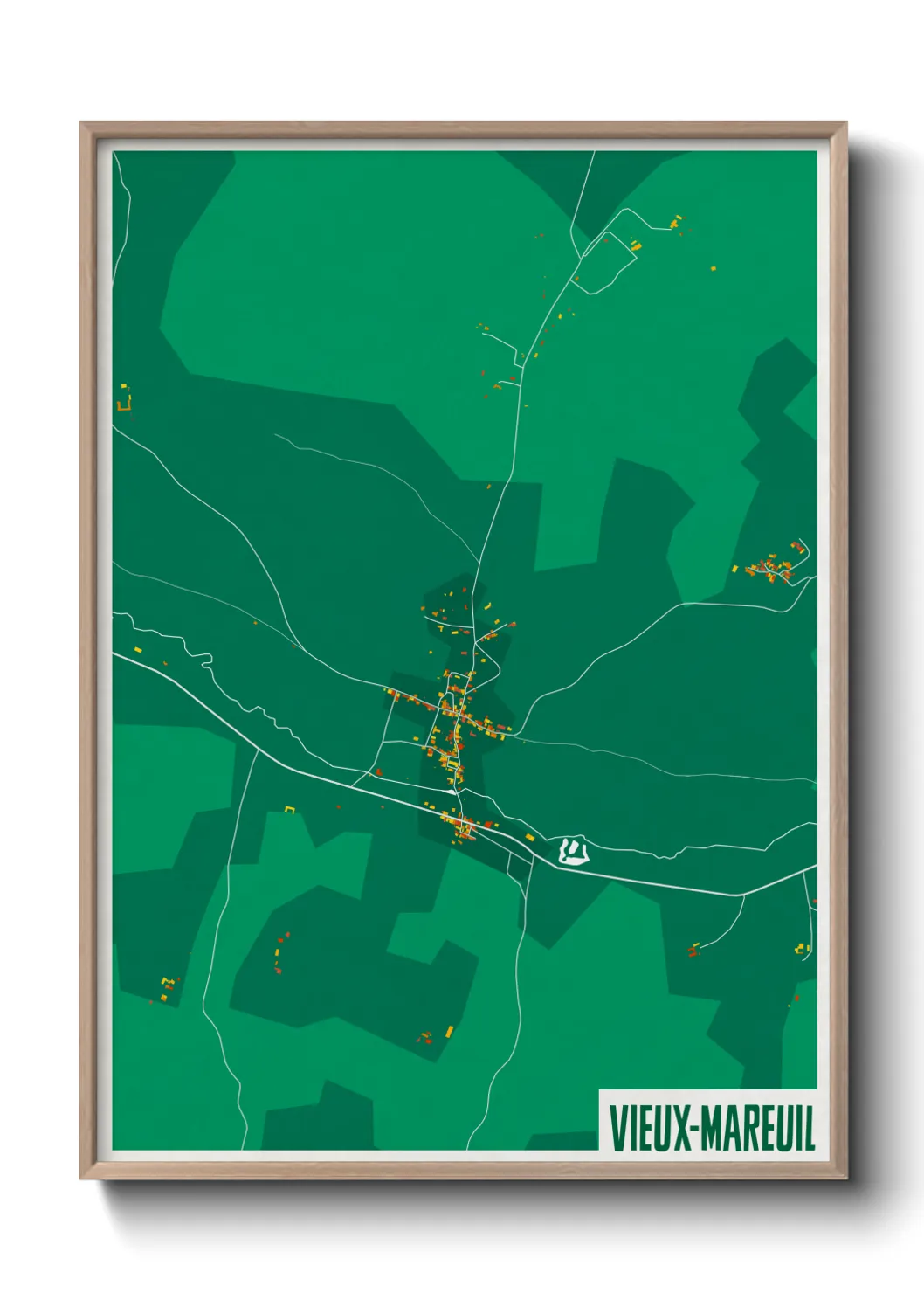 Une affiche de carte sur Vieux-Mareuil