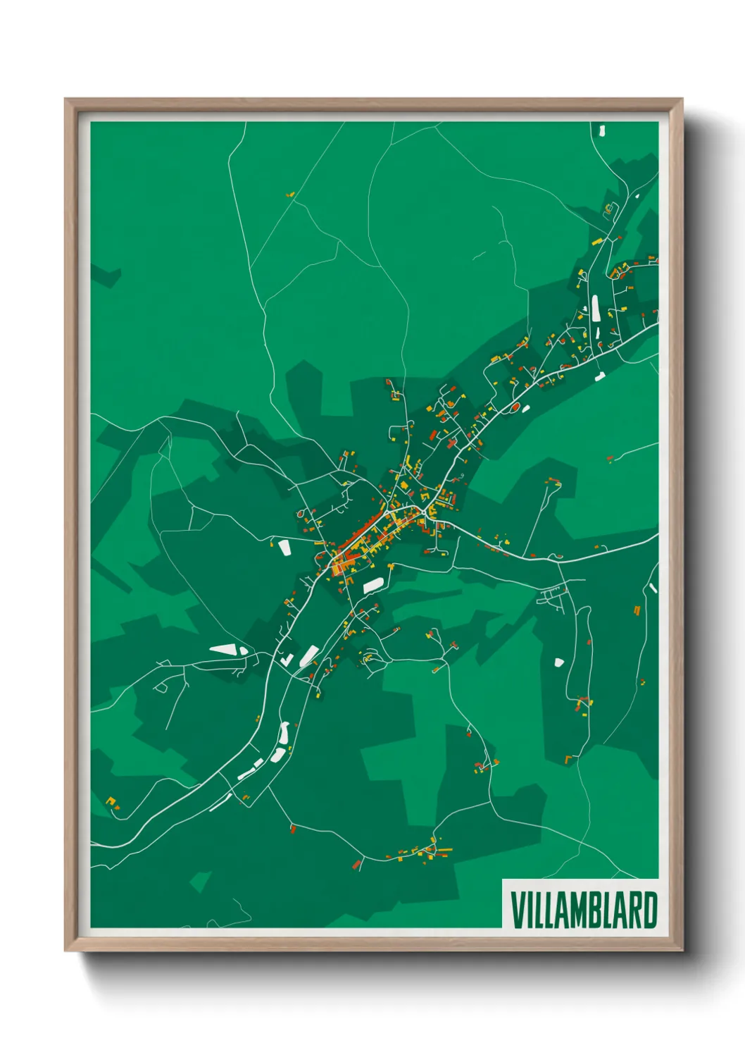 Une affiche de carte sur Villamblard