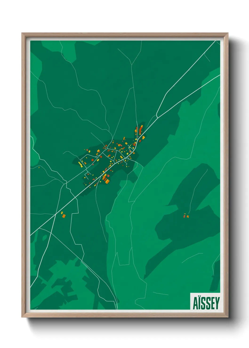 Une affiche de carte sur Aïssey