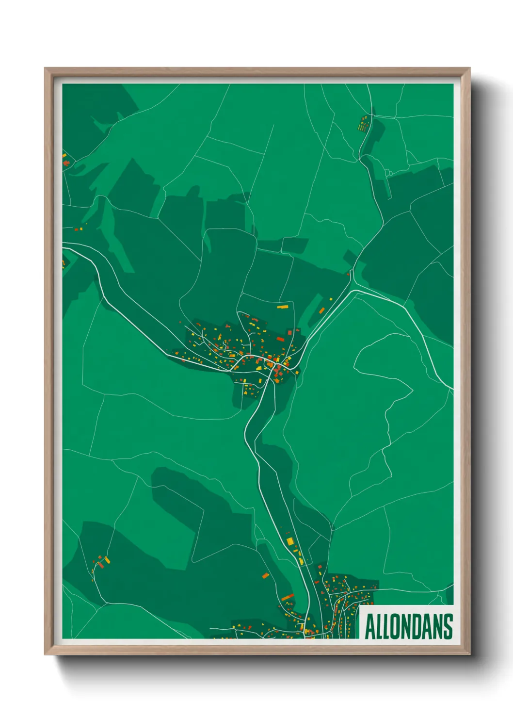Une affiche de carte sur Allondans