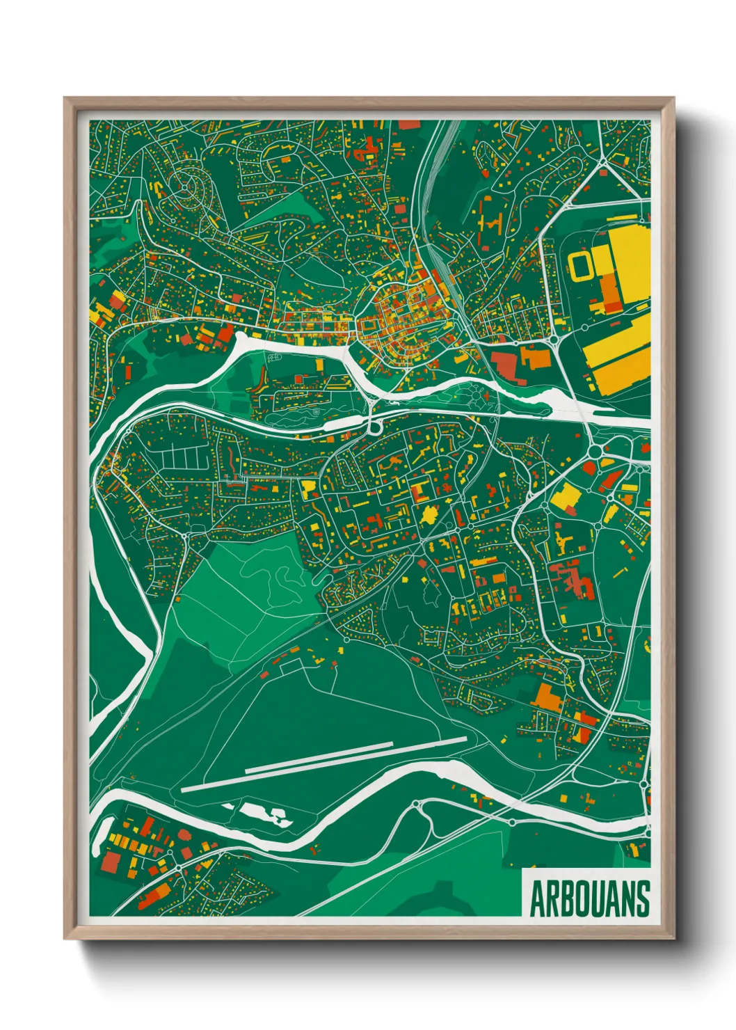 Une affiche de carte sur Arbouans