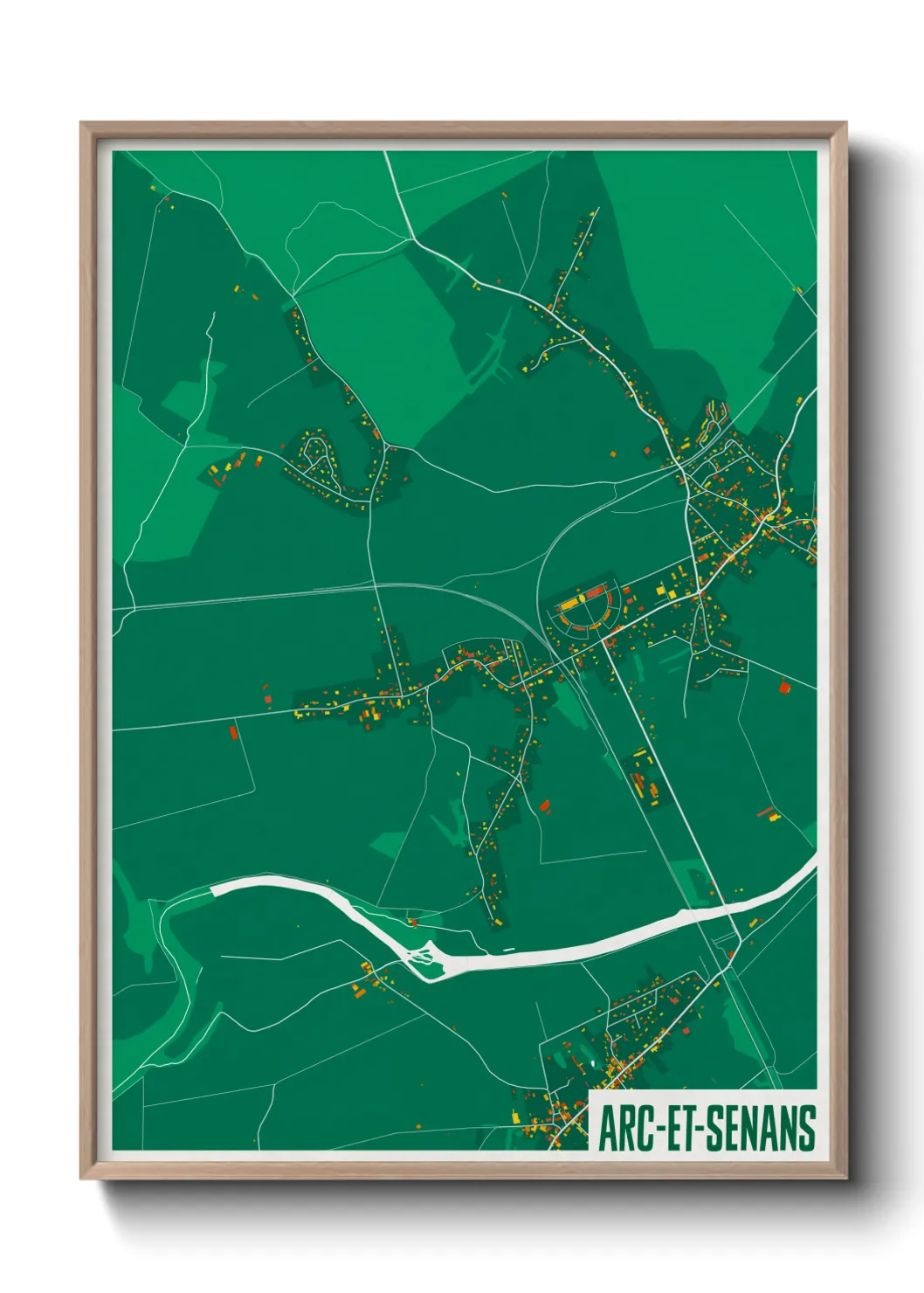 Une affiche de carte sur Arc-et-Senans