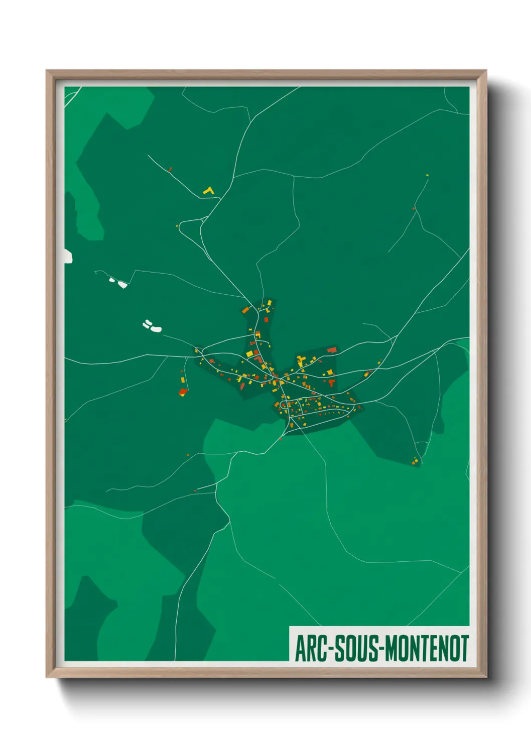 Une affiche de carte sur Arc-sous-Montenot