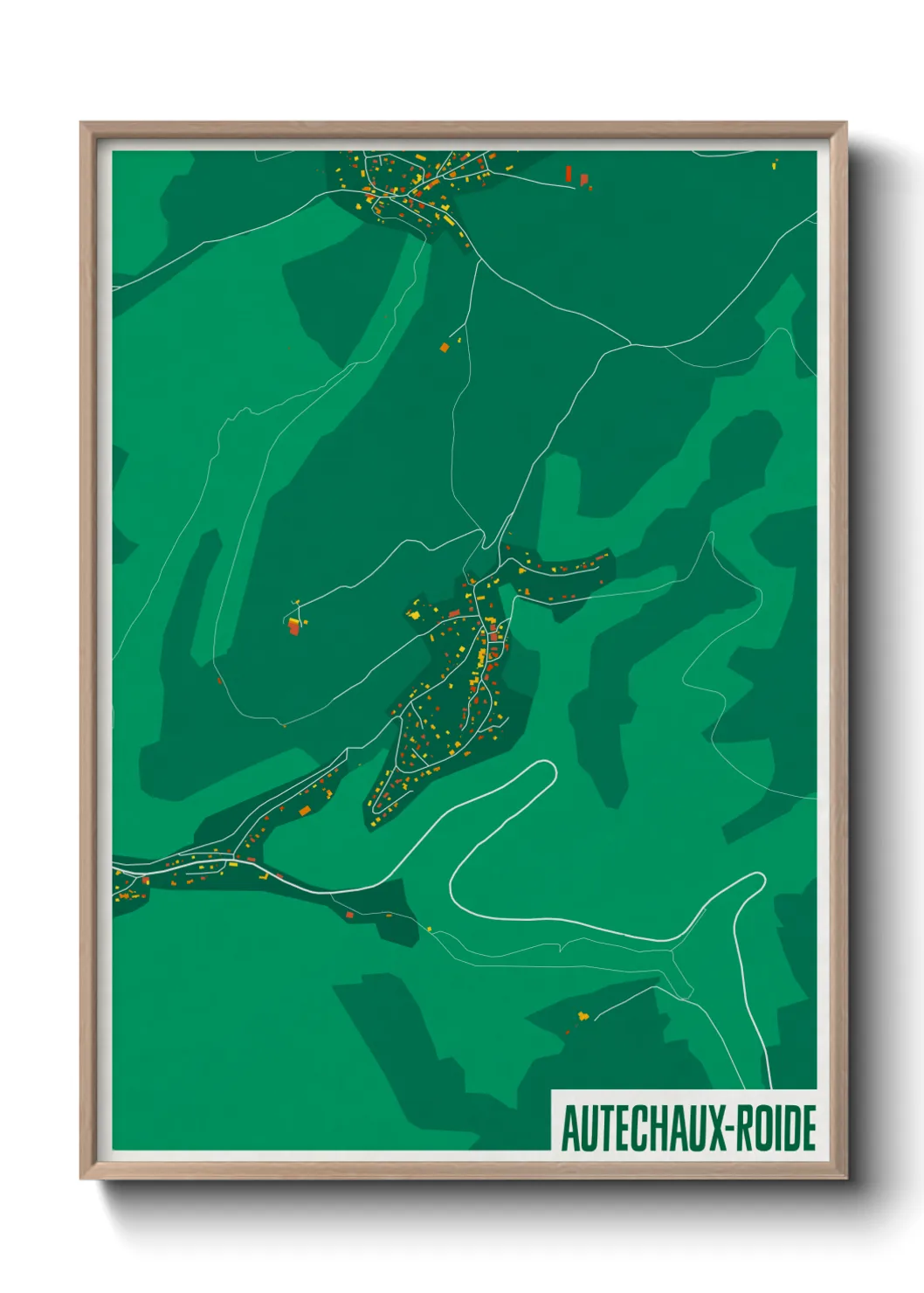 Une affiche de carte sur Autechaux-Roide
