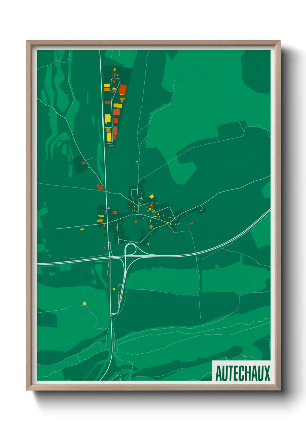 Une affiche de carte sur Autechaux