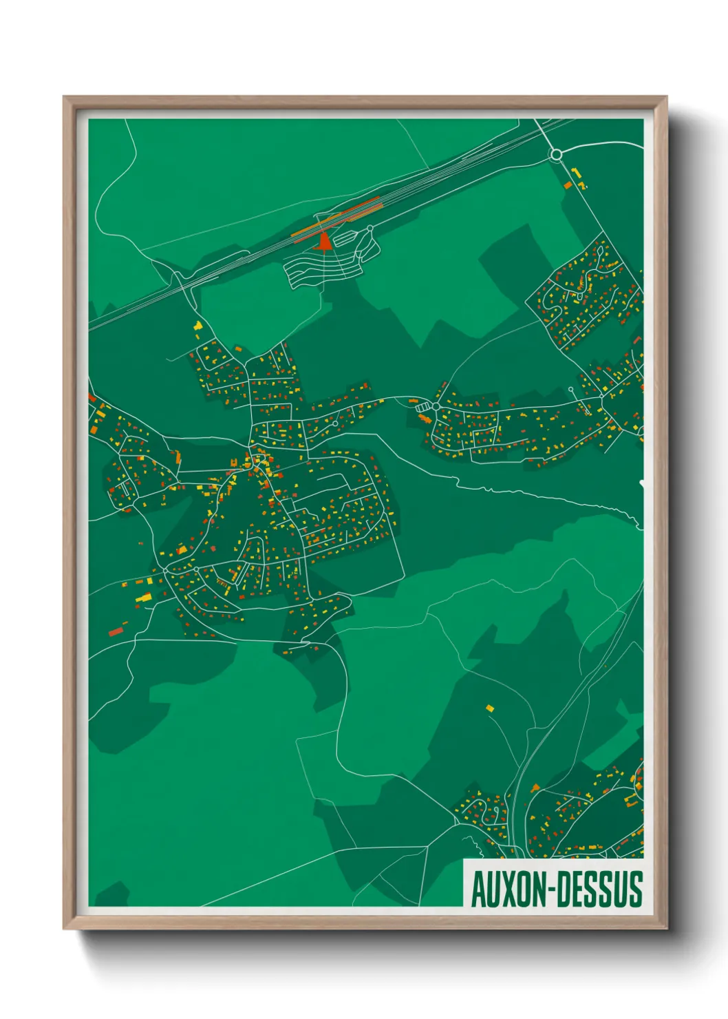 Un poster carteAuxon-Dessus