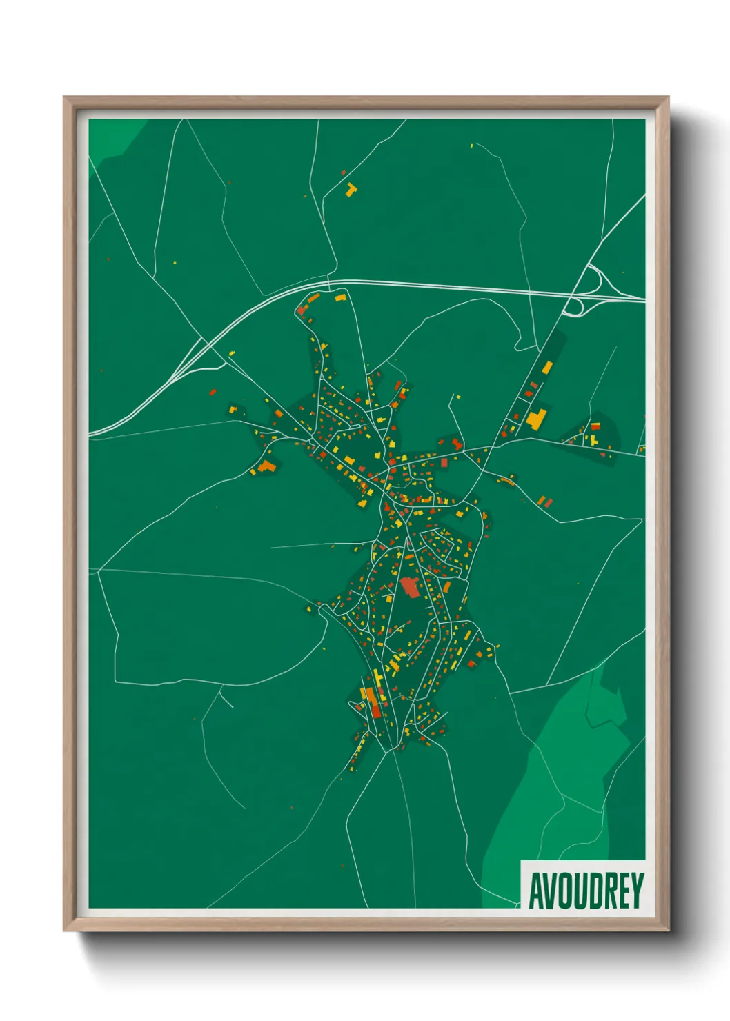 Une affiche de carte sur Avoudrey