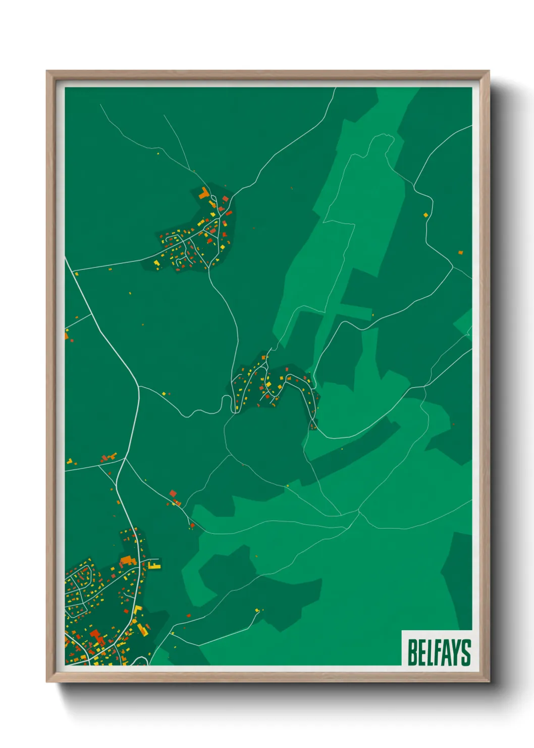 Une affiche de carte sur Belfays