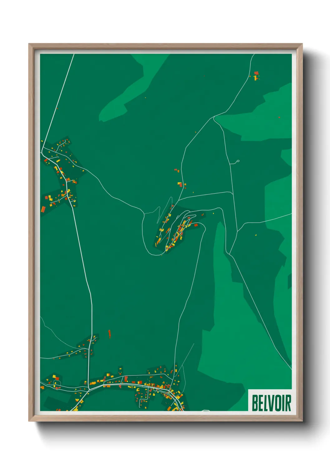 Une affiche de carte sur Belvoir