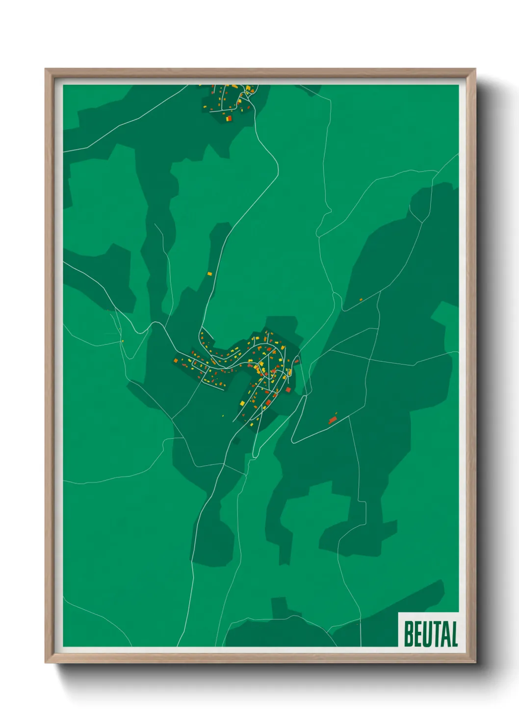 Une affiche de carte sur Beutal