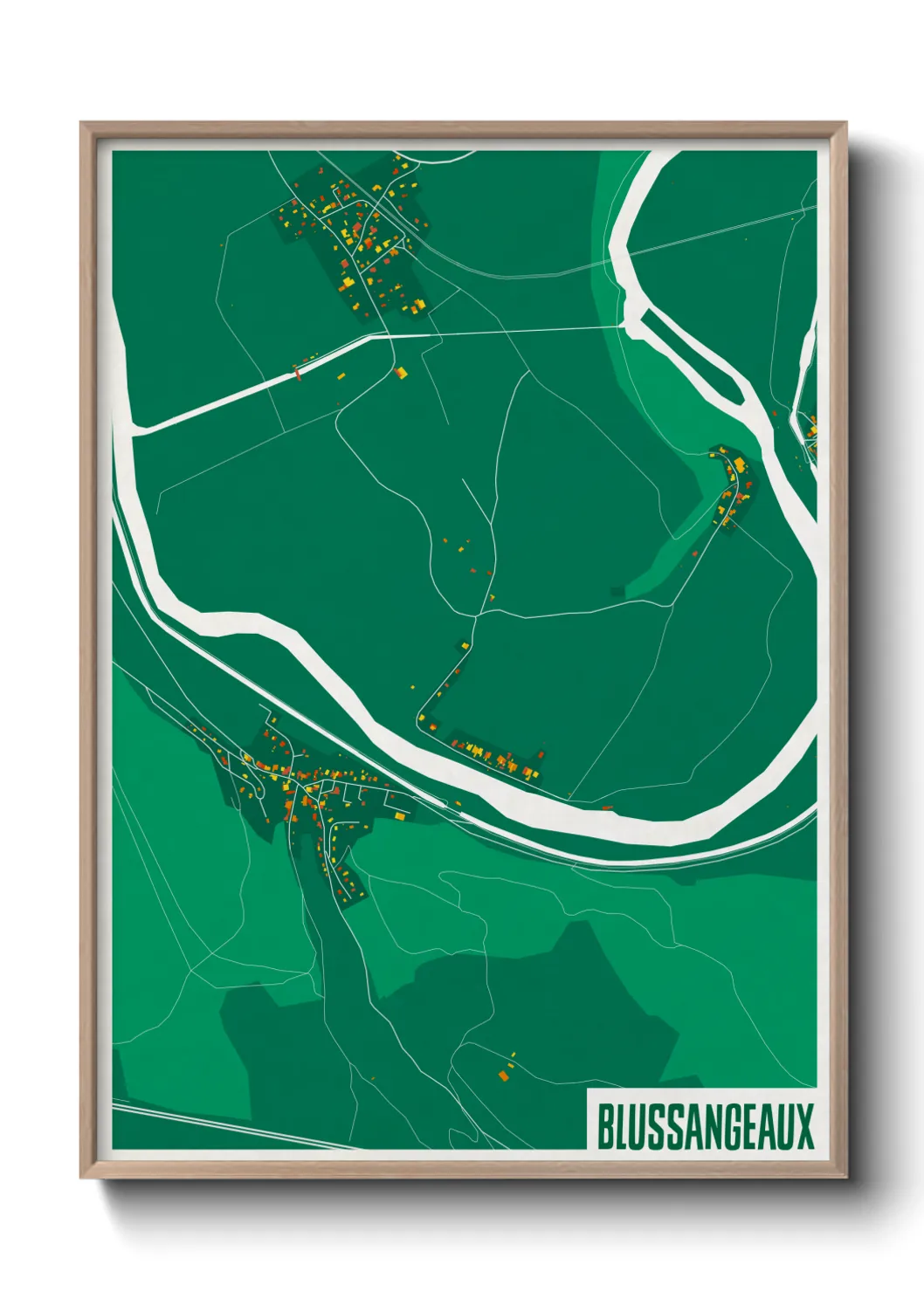 Une affiche de carte sur Blussangeaux