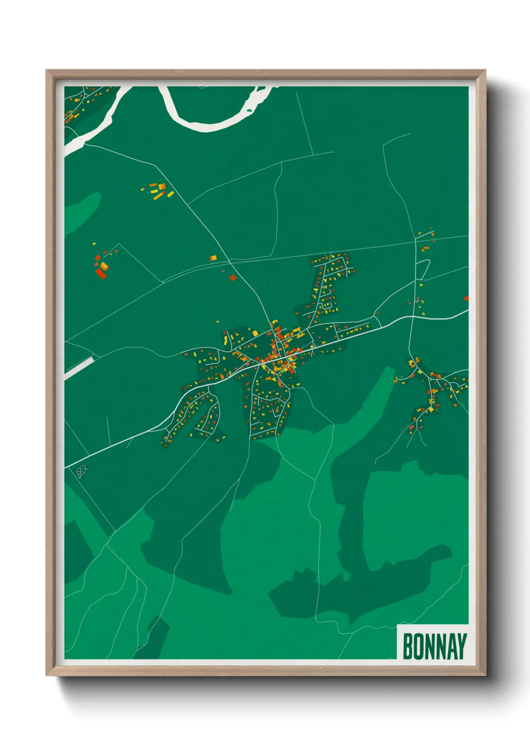 Une affiche de carte sur Bonnay