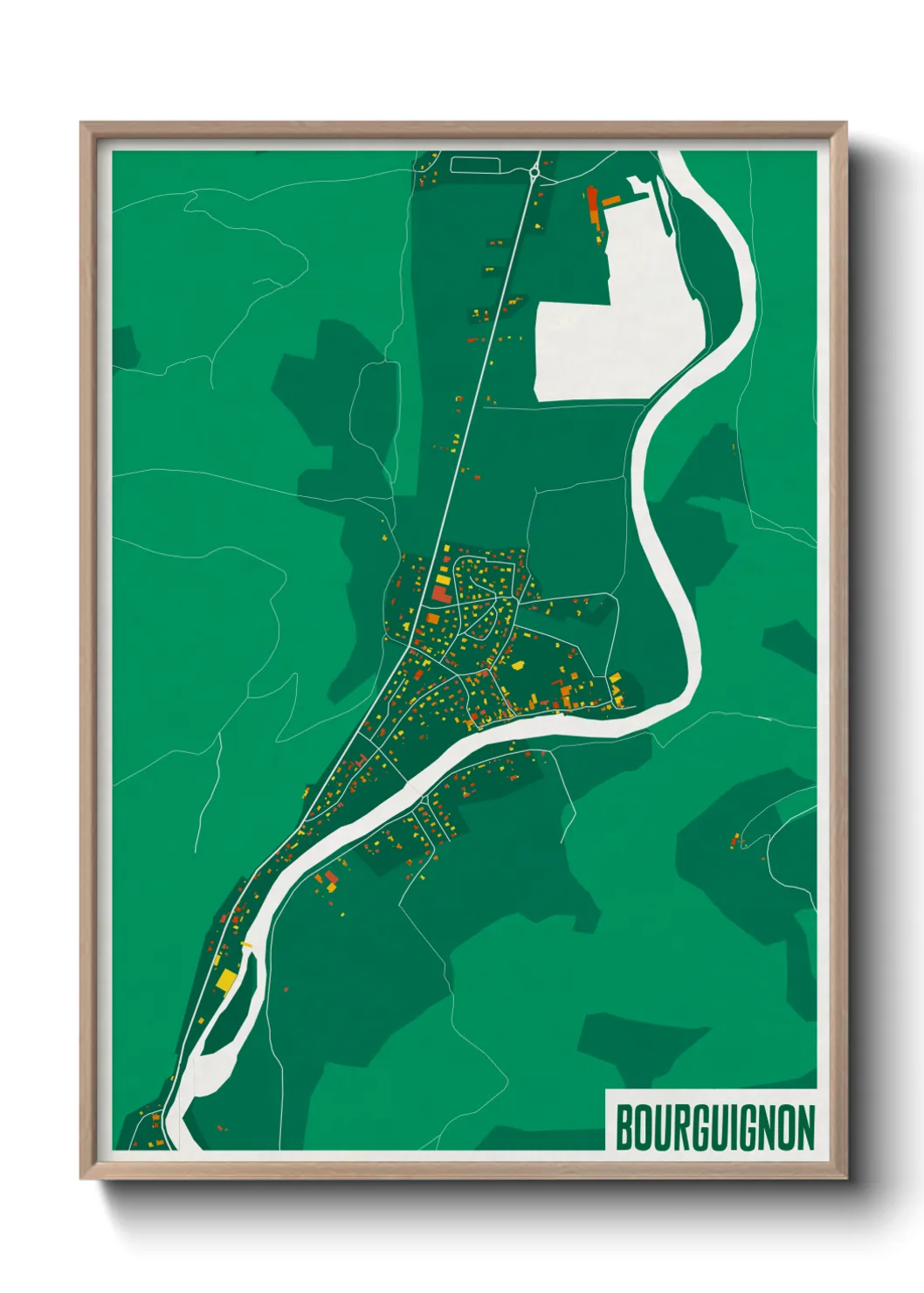 Une affiche de carte sur Bourguignon