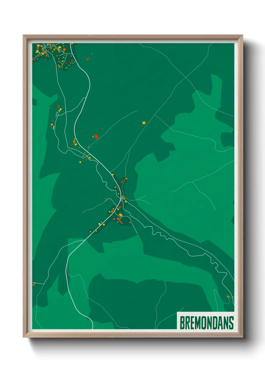 Une affiche de carte sur Bremondans