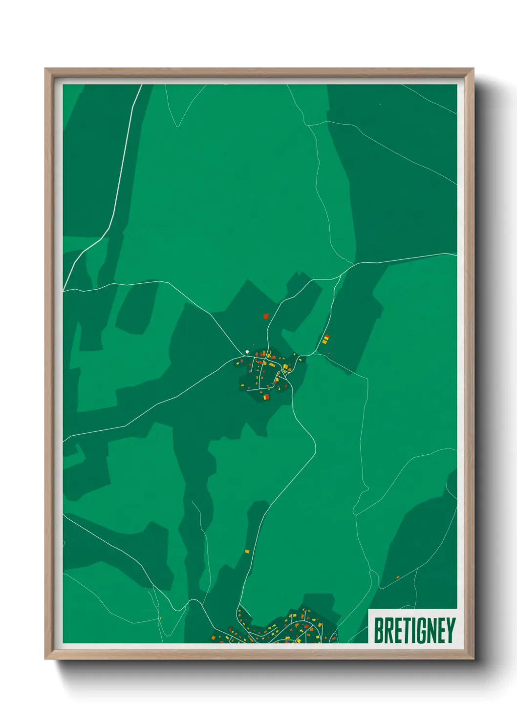 Une affiche de carte sur Bretigney