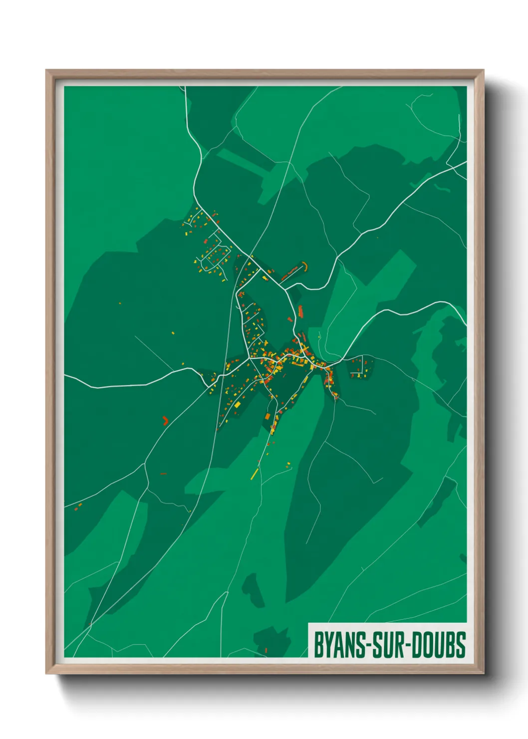 Une affiche de carte sur Byans-sur-Doubs