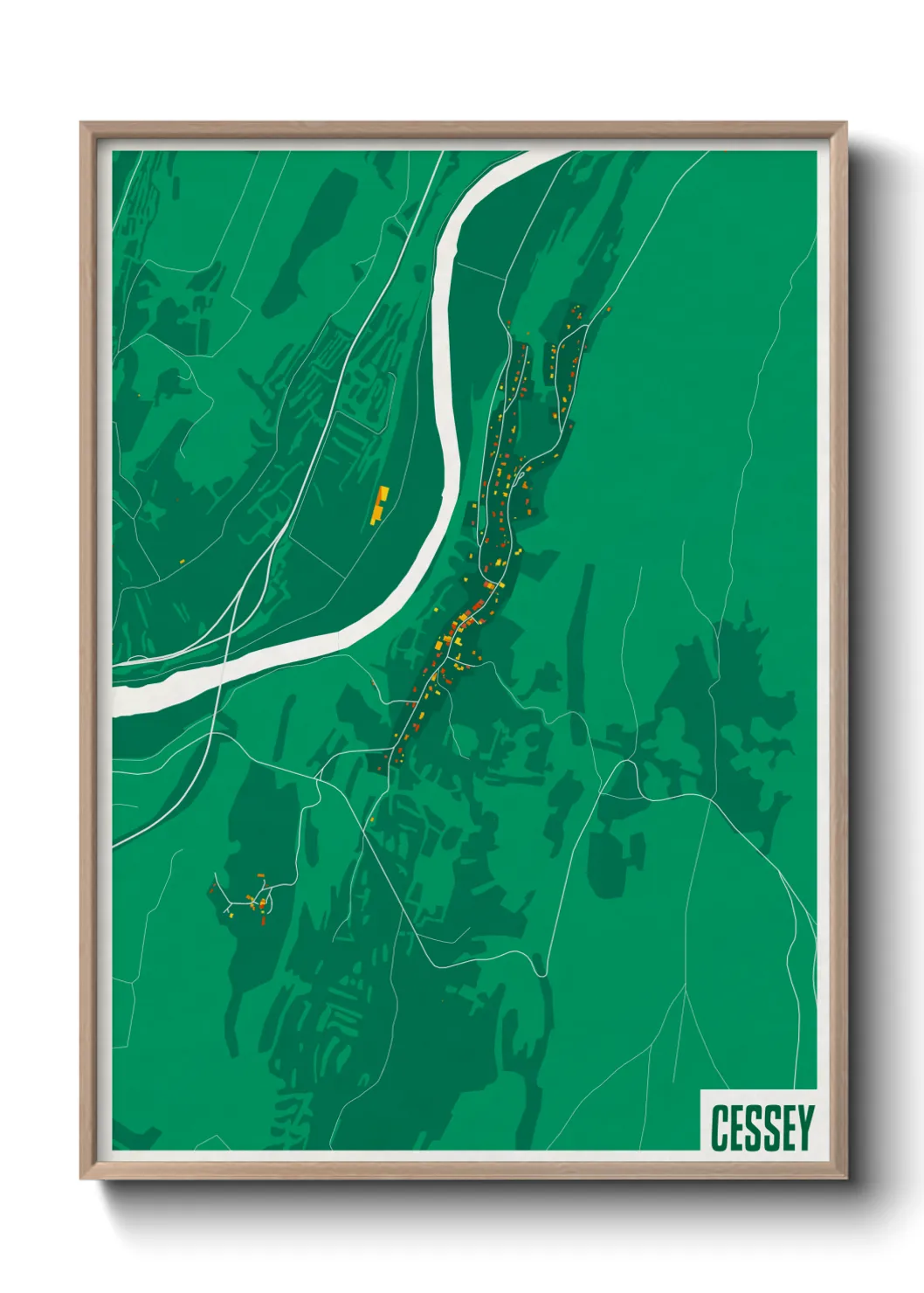 Une affiche de carte sur Cessey