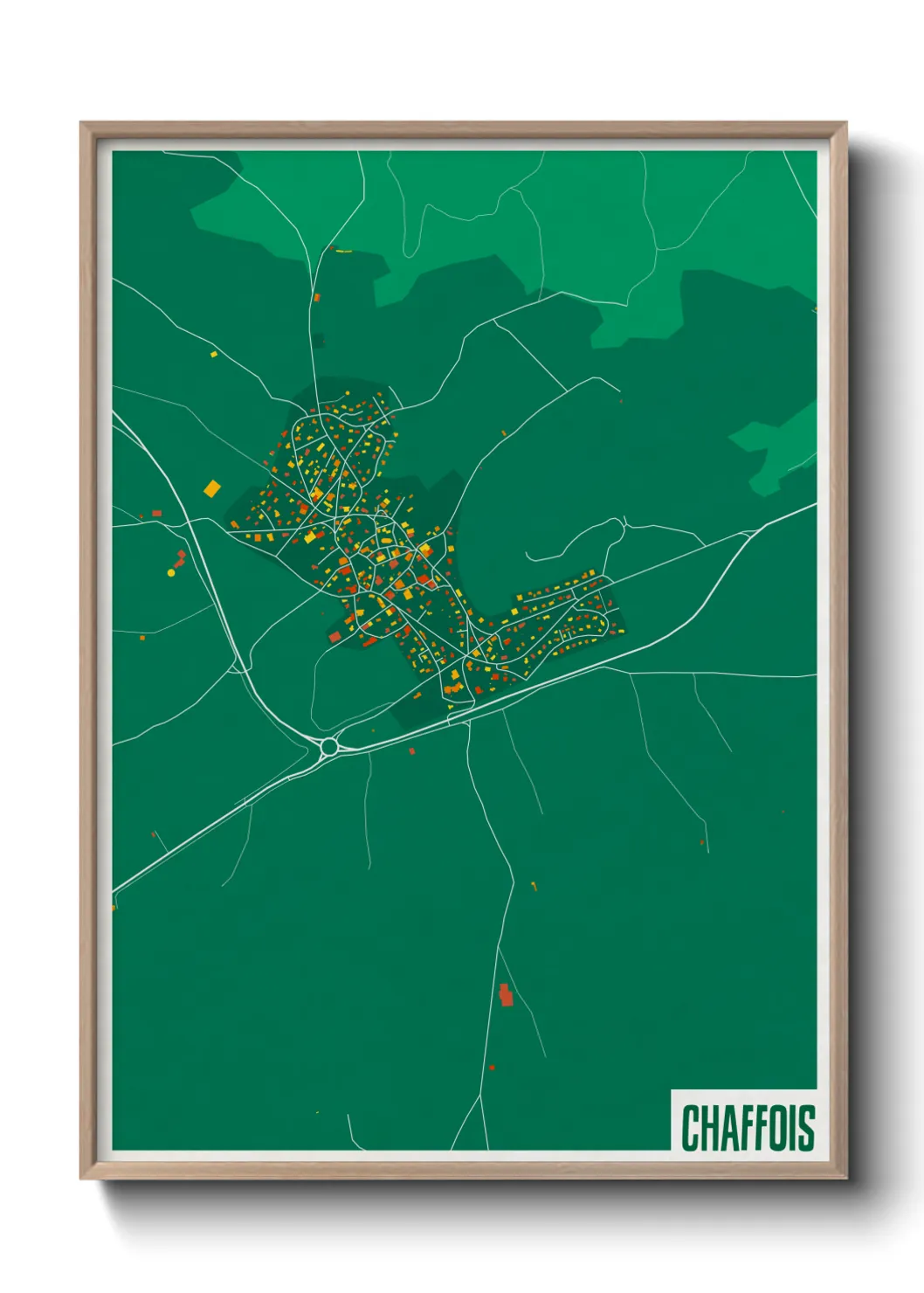 Une affiche de carte sur Chaffois