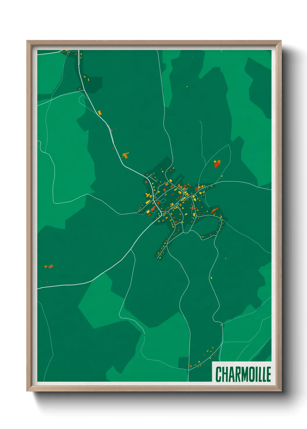 Une affiche de carte sur Charmoille