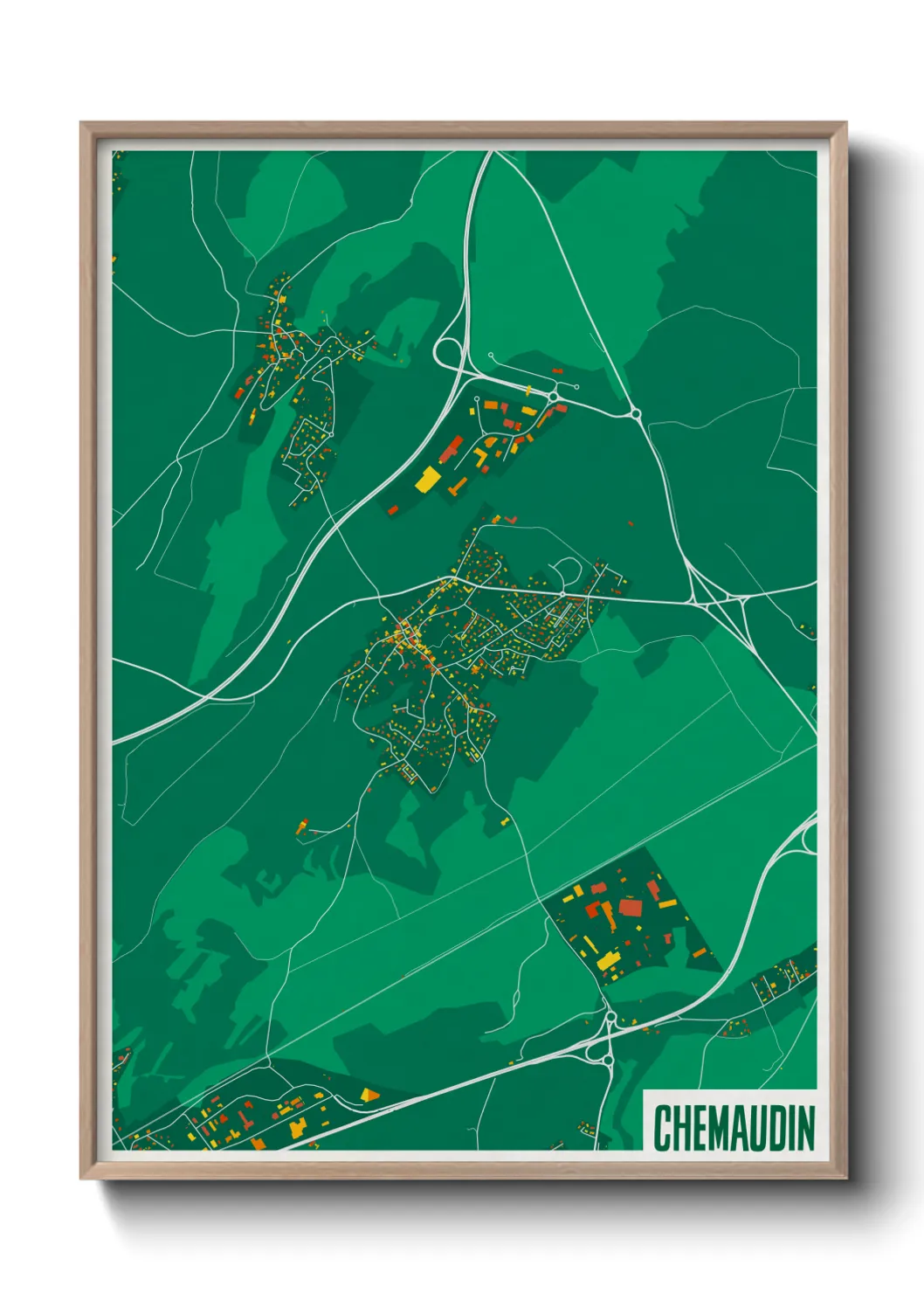 Une affiche de carte sur Chemaudin