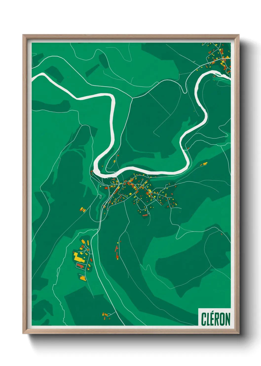 Une affiche de carte sur Cléron
