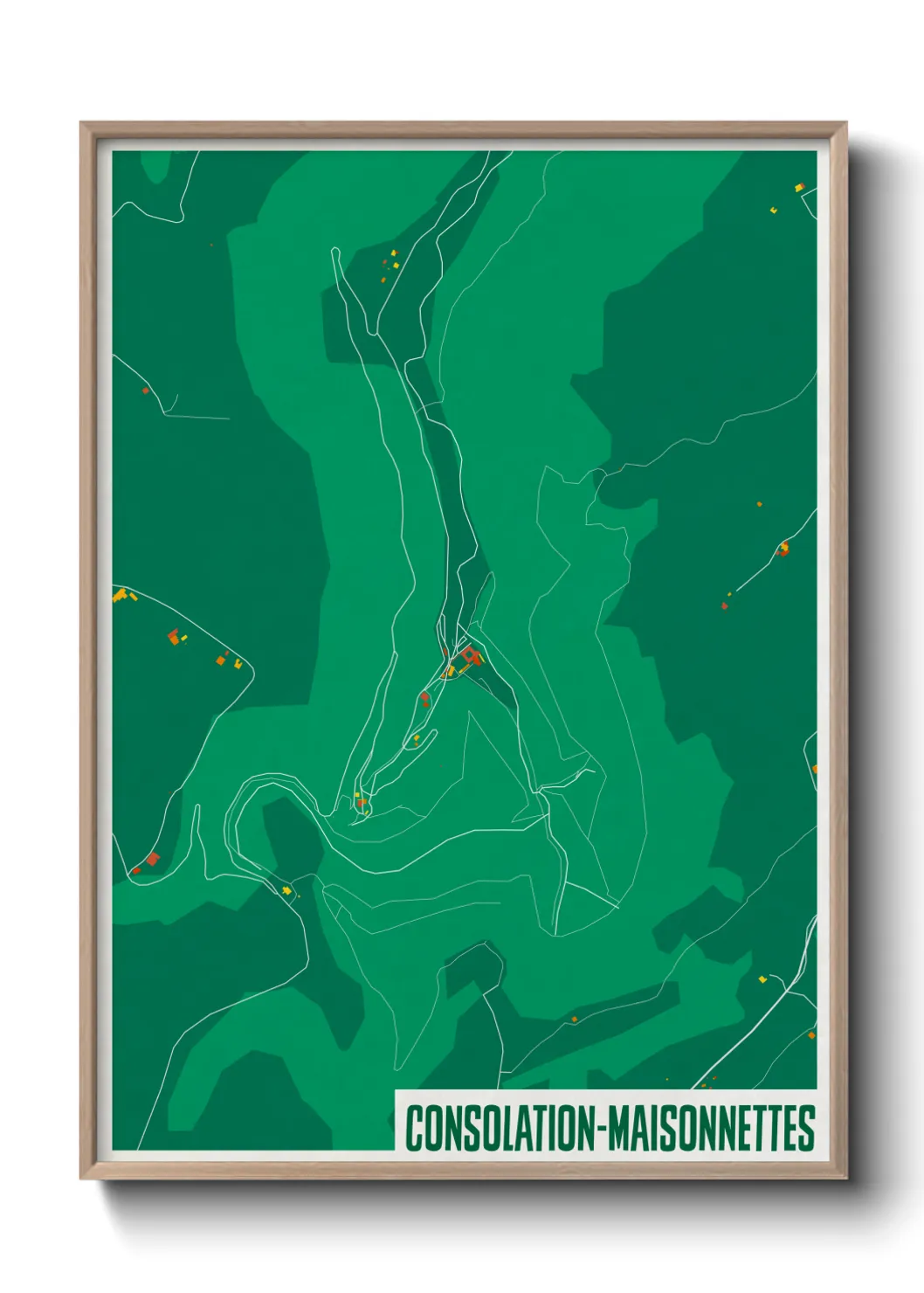 Une affiche de carte sur Consolation-Maisonnettes