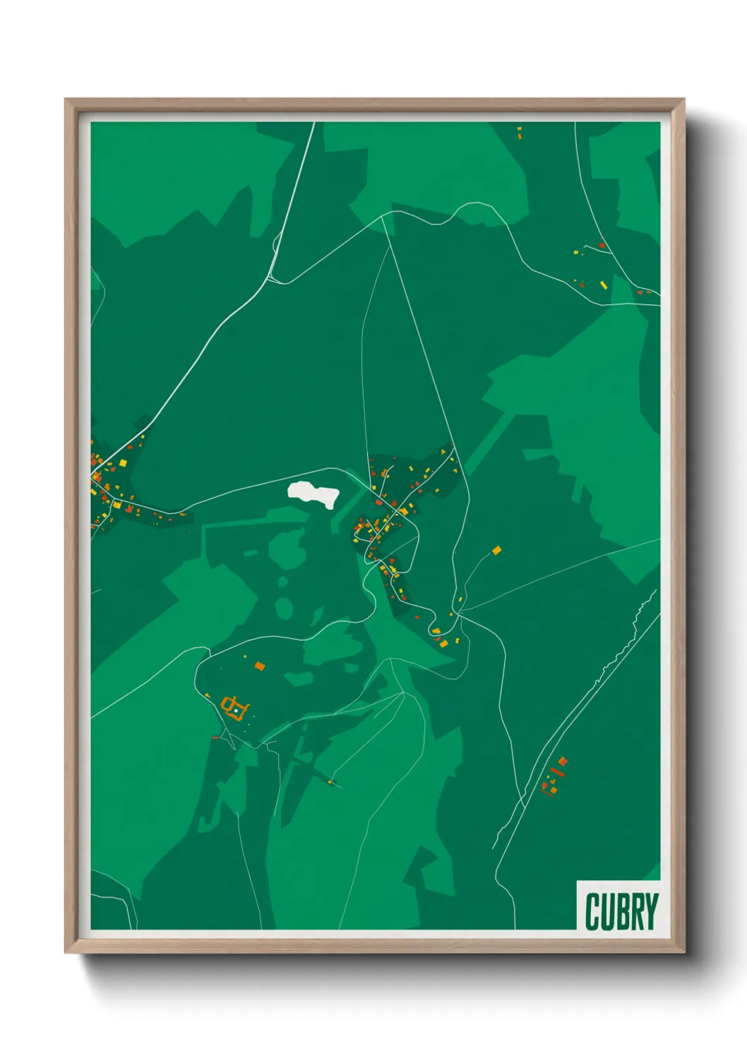 Une affiche de carte sur Cubry