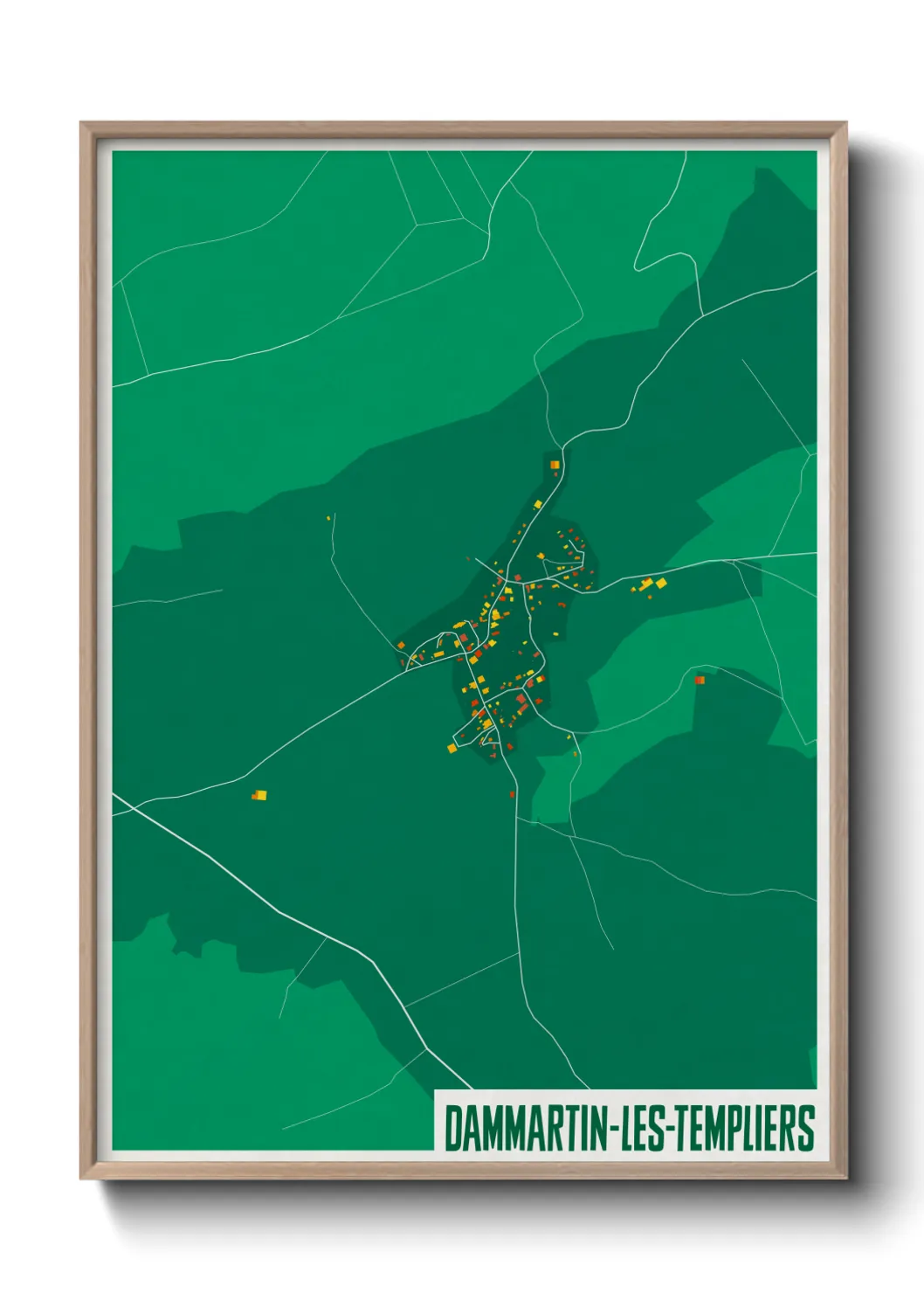 Une affiche de carte sur Dammartin-les-Templiers