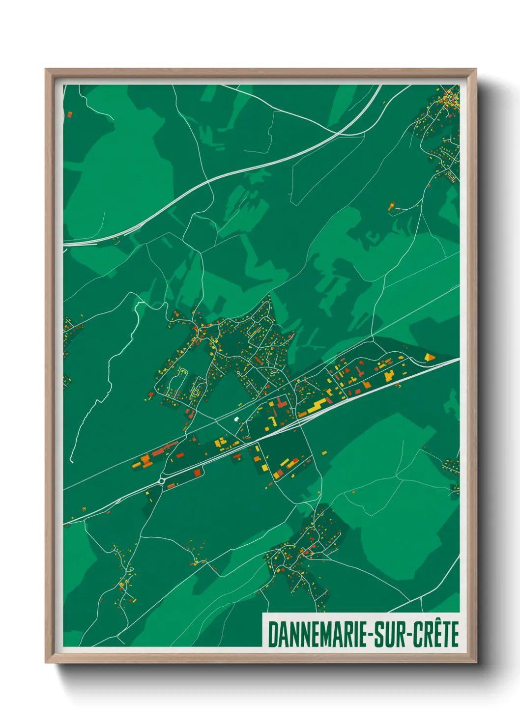 Une affiche de carte sur Dannemarie-sur-Crête