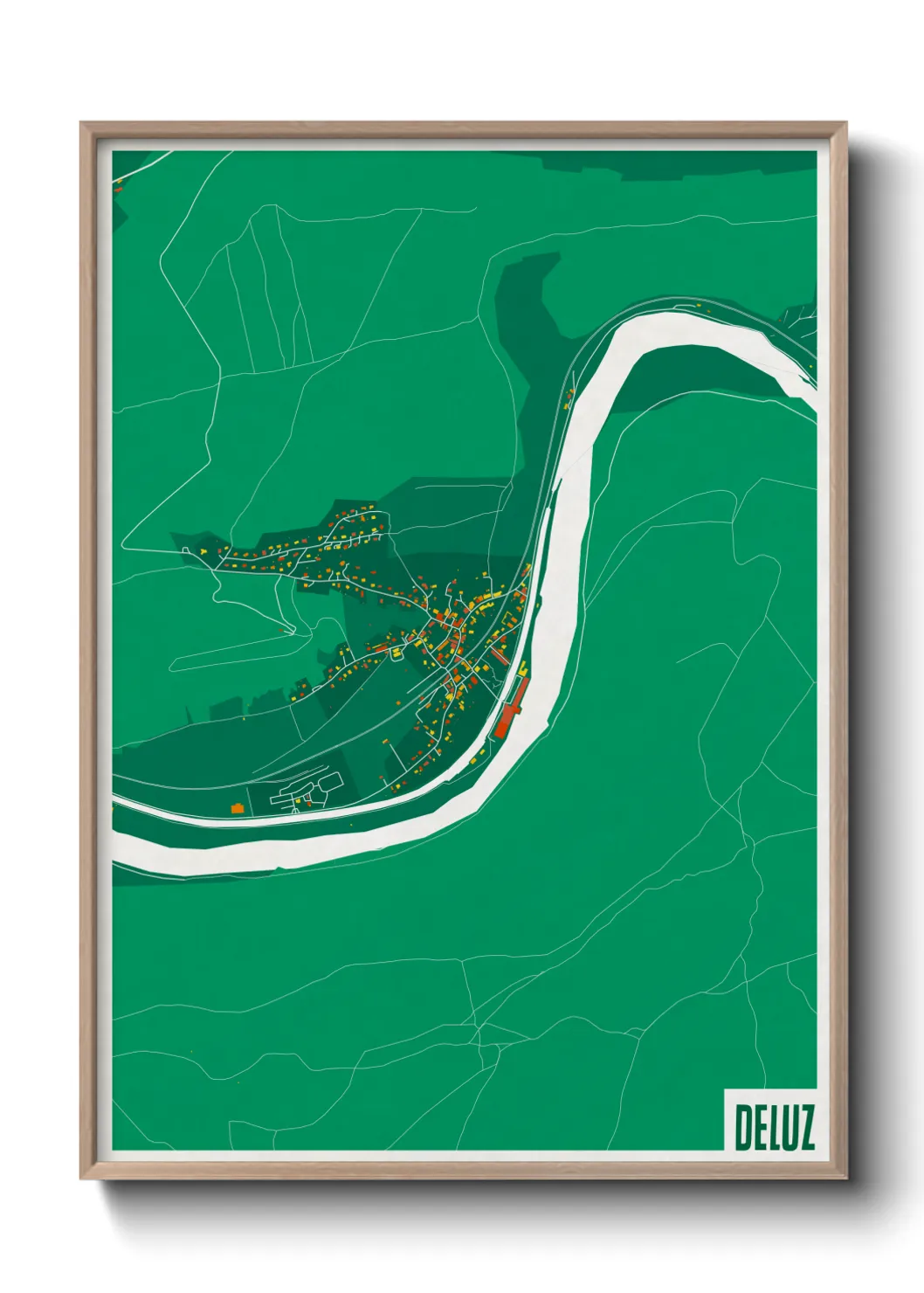 Une affiche de carte sur Deluz