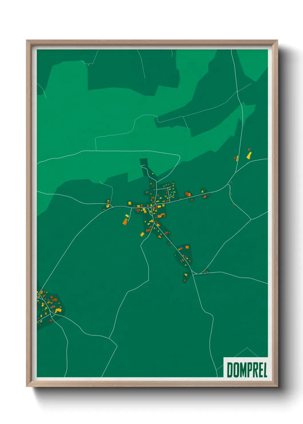 Une affiche de carte sur Domprel