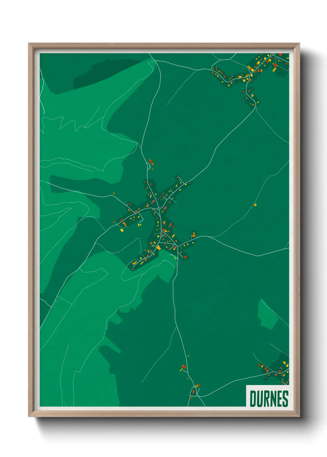 Une affiche de carte sur Durnes