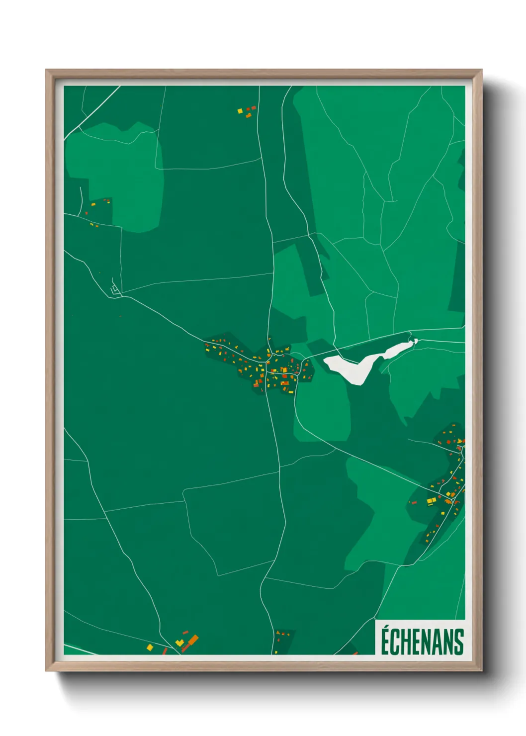 Une affiche de carte sur Échenans