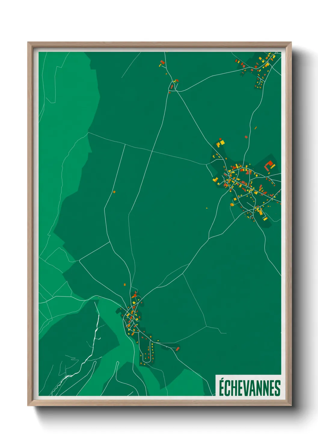 Une affiche de carte sur Échevannes