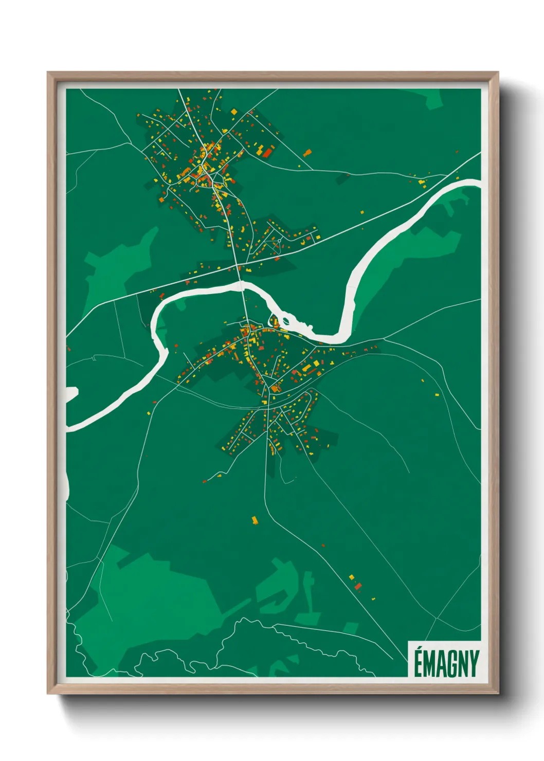Une affiche de carte sur Émagny