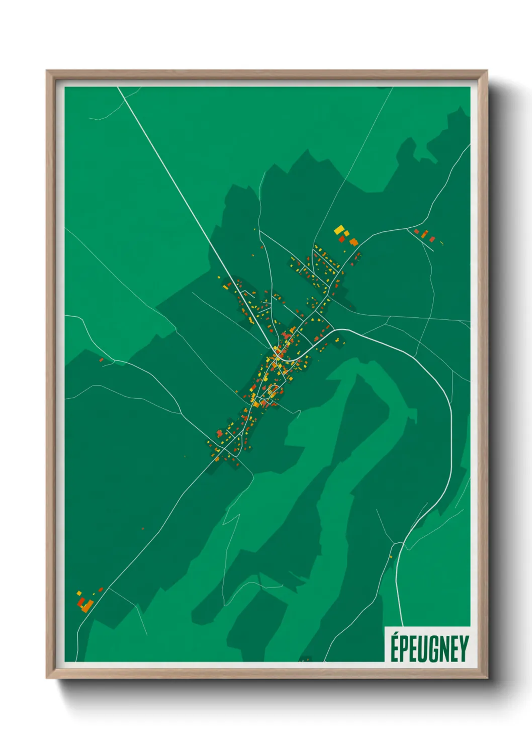 Une affiche de carte sur Épeugney