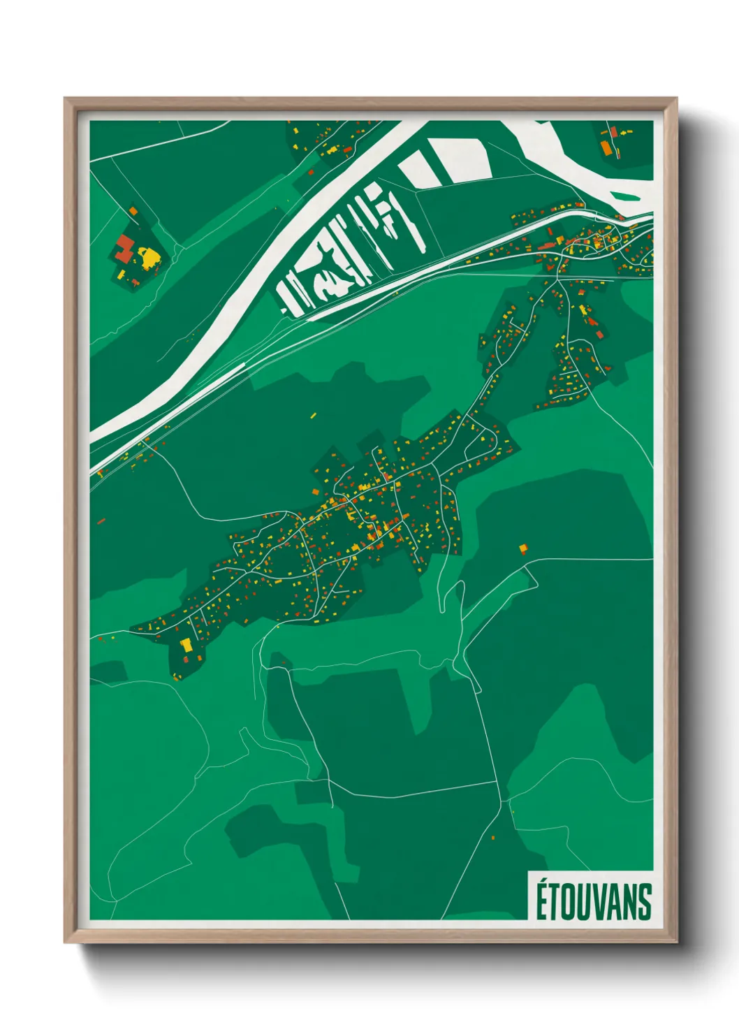 Une affiche de carte sur Étouvans