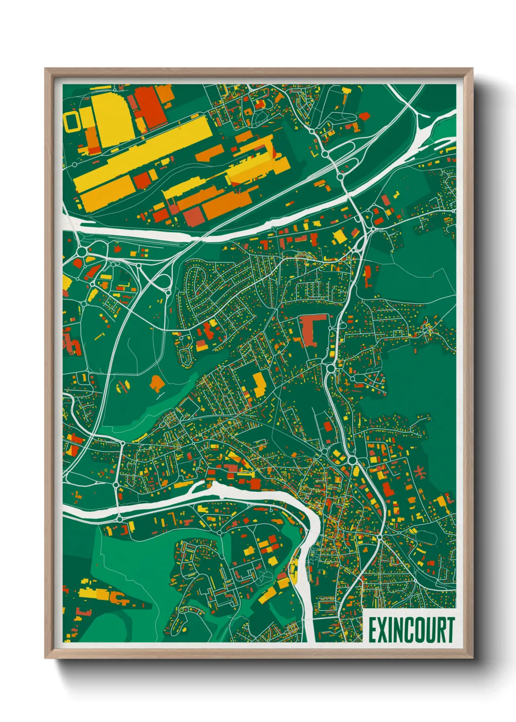 Une affiche de carte sur Exincourt