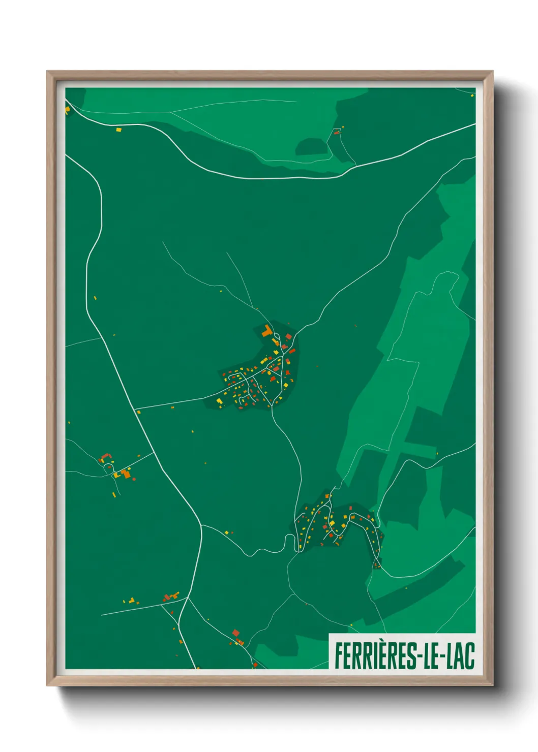 Une affiche de carte sur Ferrières-le-Lac